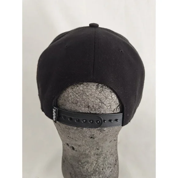 Dope Cartoon Middle Finger Black Cotton Snapback Hat Adult Adjustable RARE - Picture 4 of 8